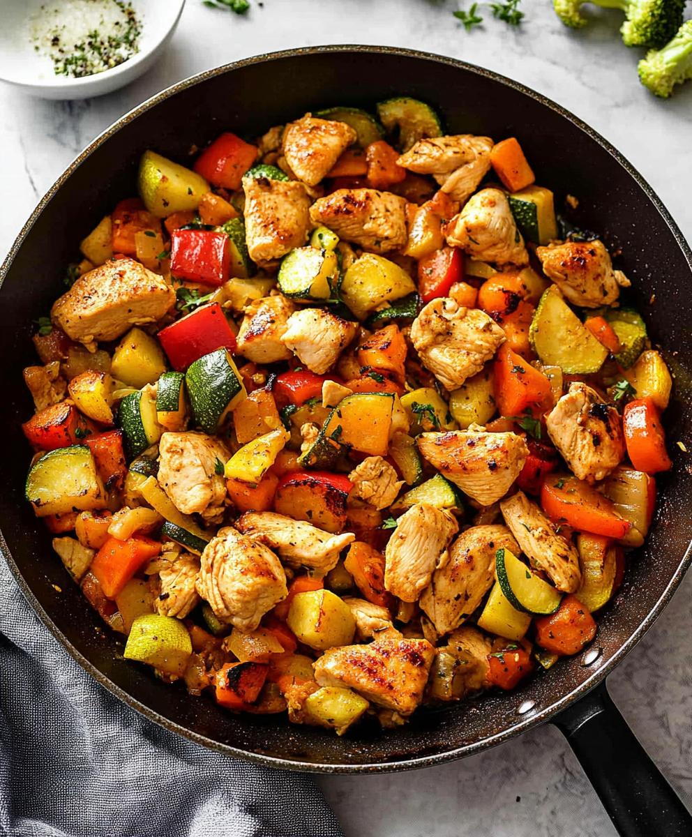 Healthy Chicken And Vegetables Skillet Recipe
