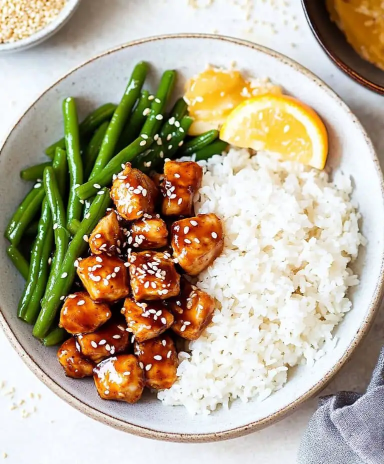 Healthy Sesame Chicken With Green Beans And Rice Recipe