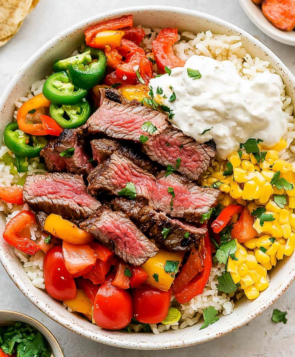 High Protein Steak Fajita Bowl Recipe