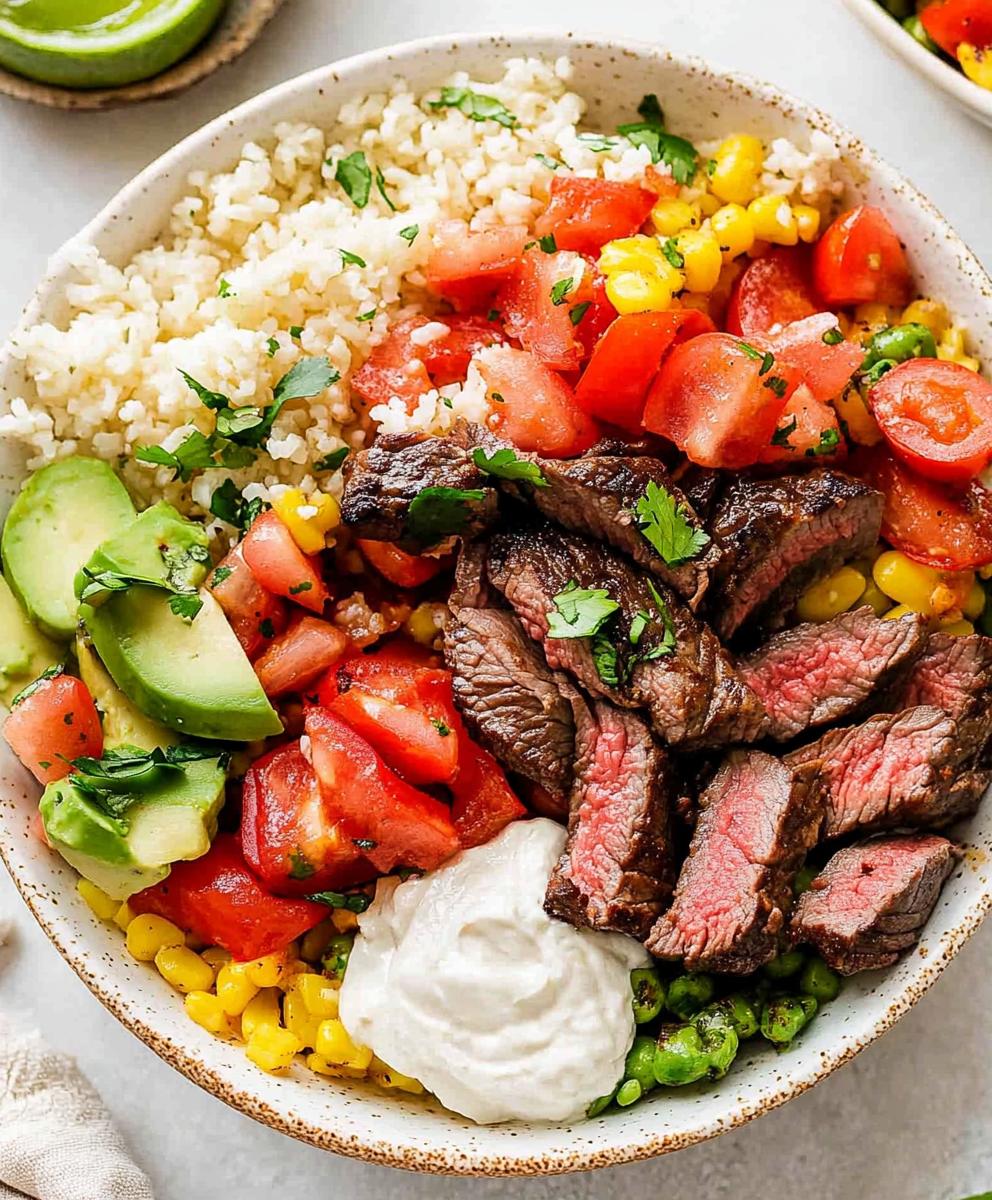 High Protein Steak Fajita Bowl Recipe