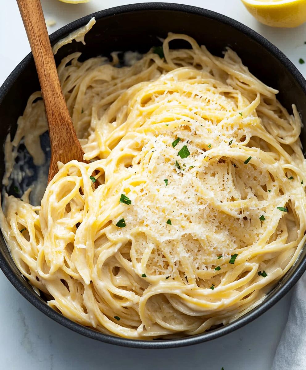 One Pot Lemon Garlic Parmesan Pasta Recipe