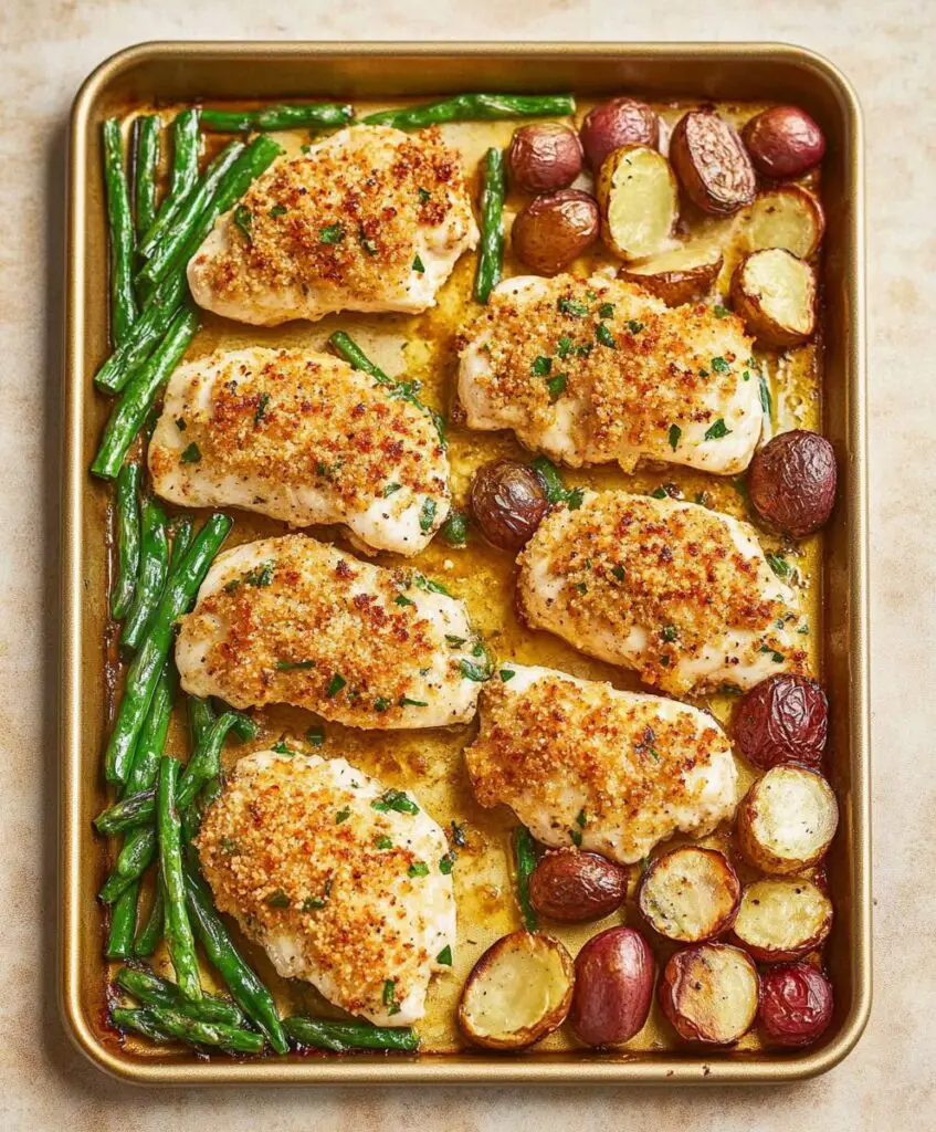Parmesan Crusted Chicken Sheet Pan Dinner Recipe