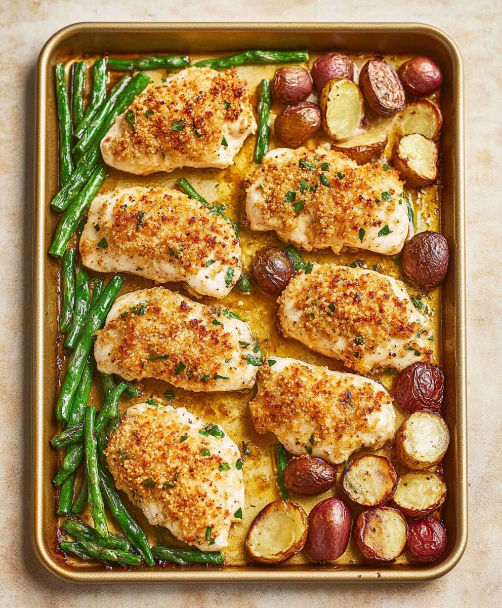Parmesan Crusted Chicken Sheet Pan Dinner Recipe