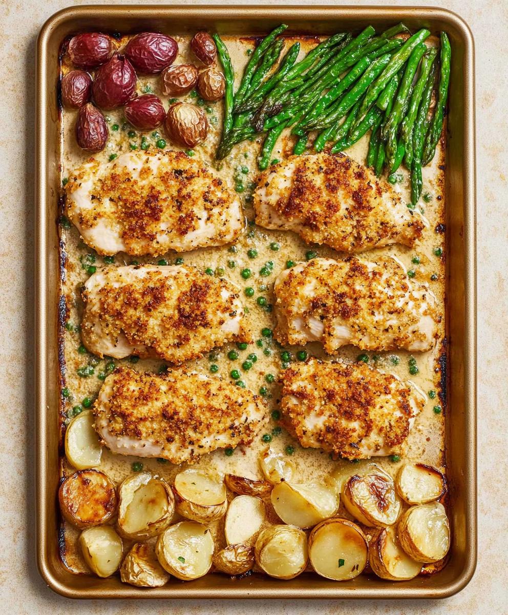 Parmesan Crusted Chicken Sheet Pan Dinner Recipe