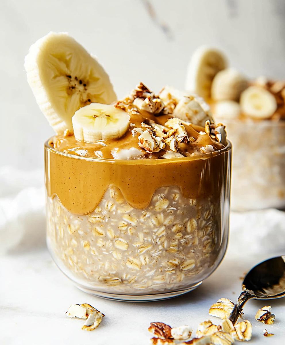 Peanut Butter Banana Overnight Oats Recipe