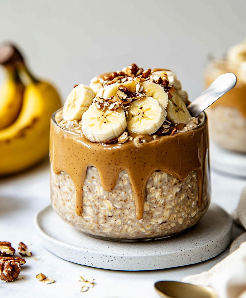 Peanut Butter Banana Overnight Oats Recipe