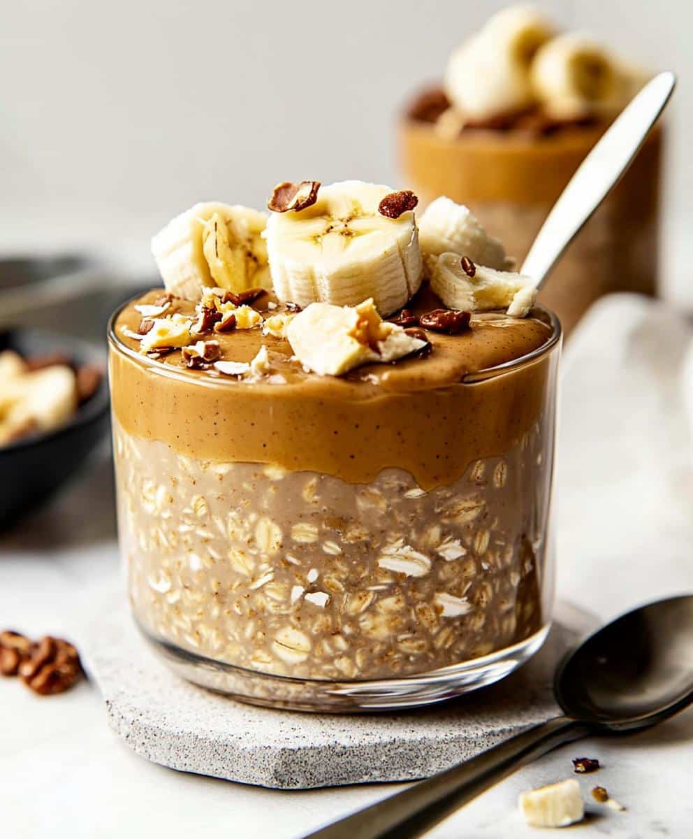 Peanut Butter Banana Overnight Oats Recipe