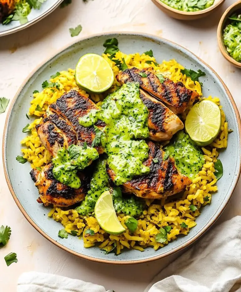 Peruvian Chicken And Rice With Green Sauce Recipe