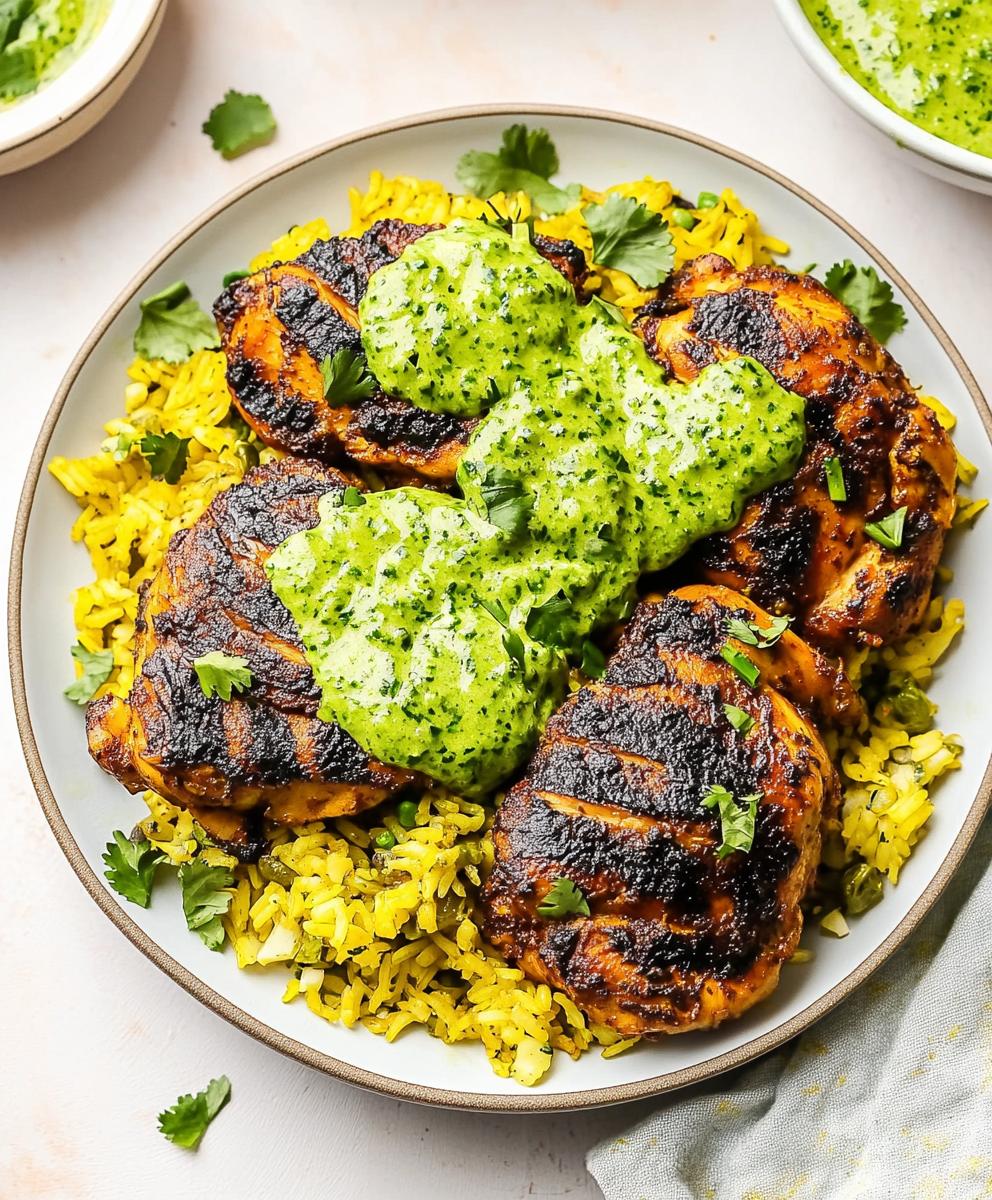 Peruvian Chicken And Rice With Green Sauce Recipe