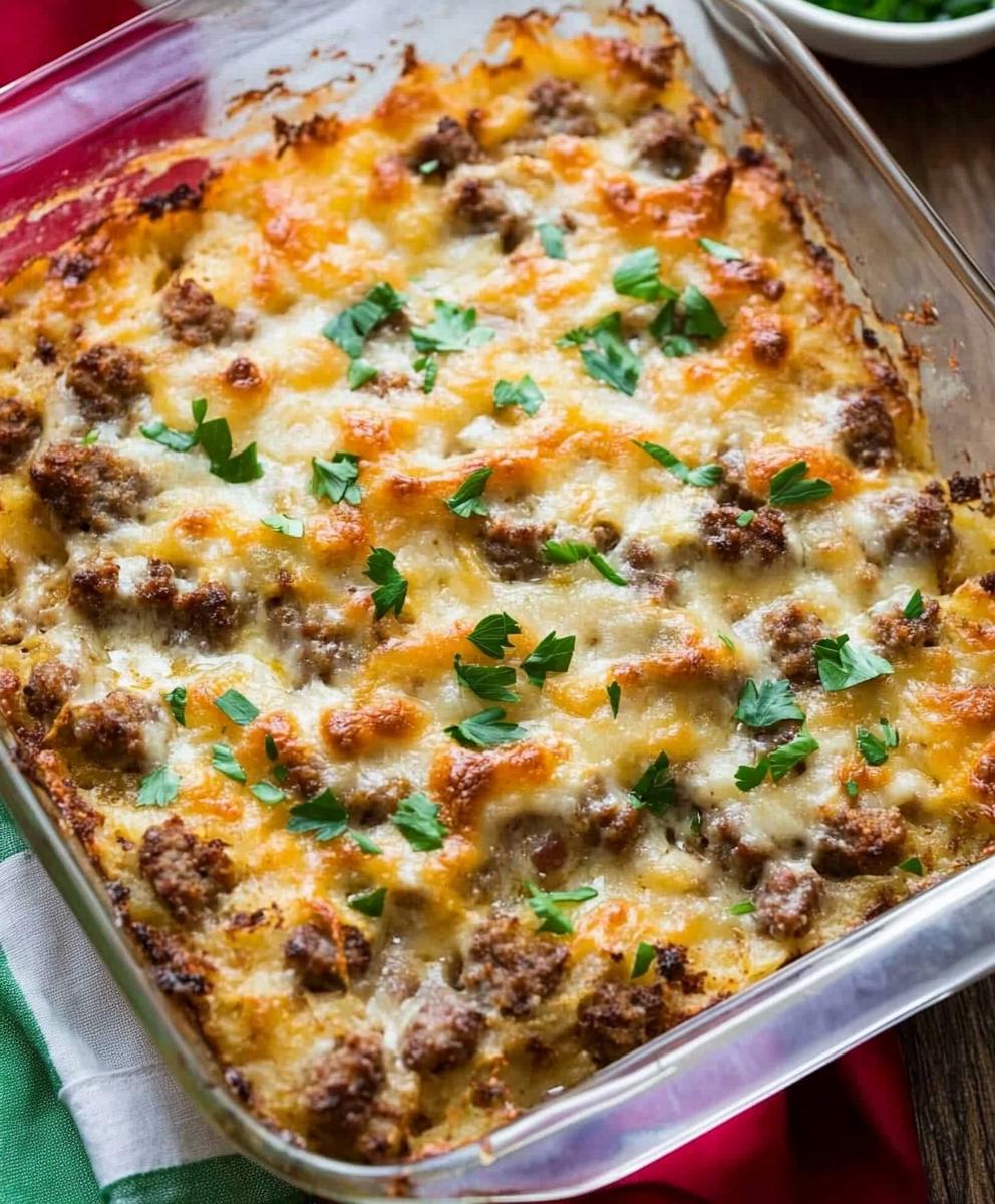 Sausage Hash Brown Breakfast Casserole Recipe