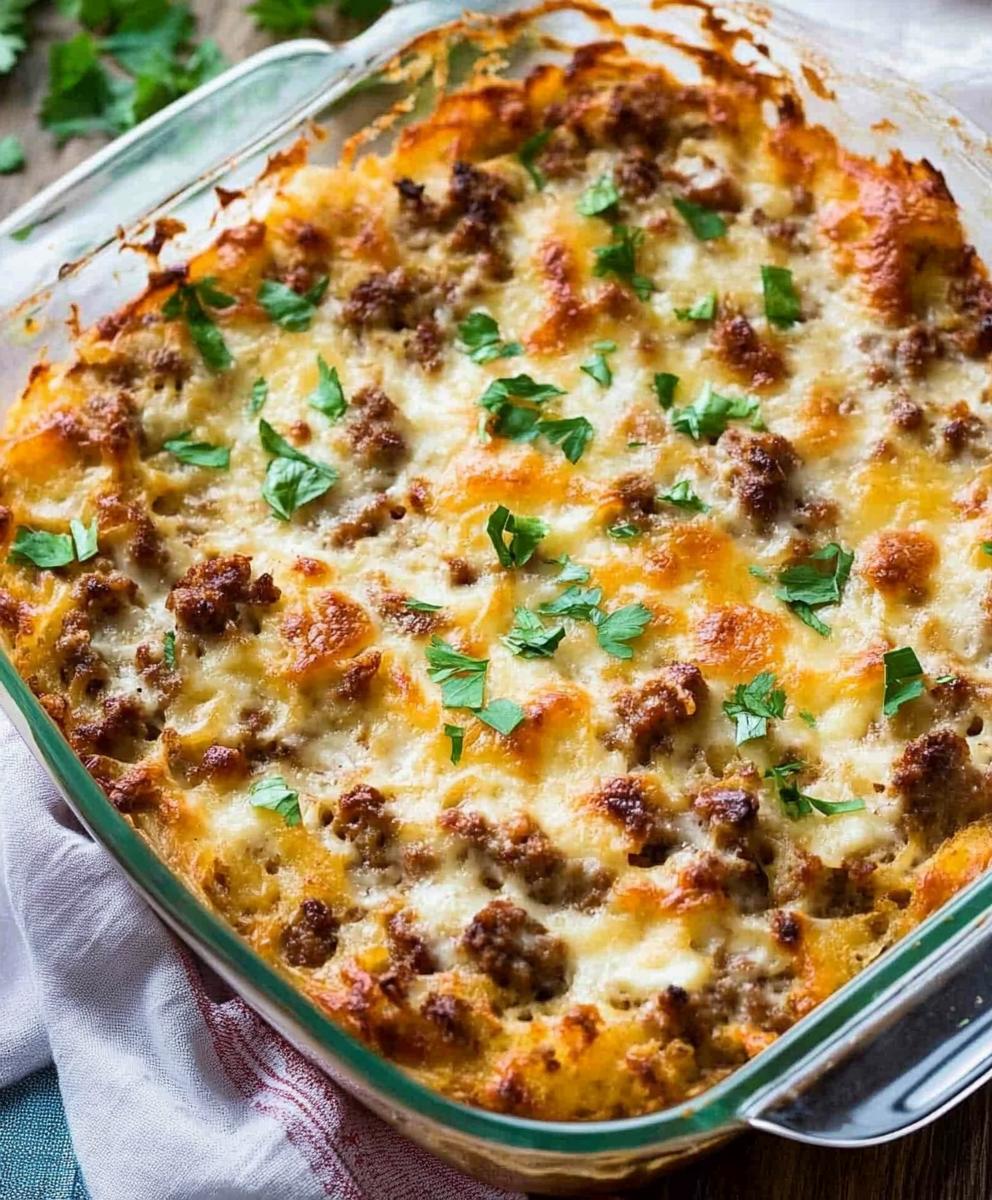 Sausage Hash Brown Breakfast Casserole Recipe