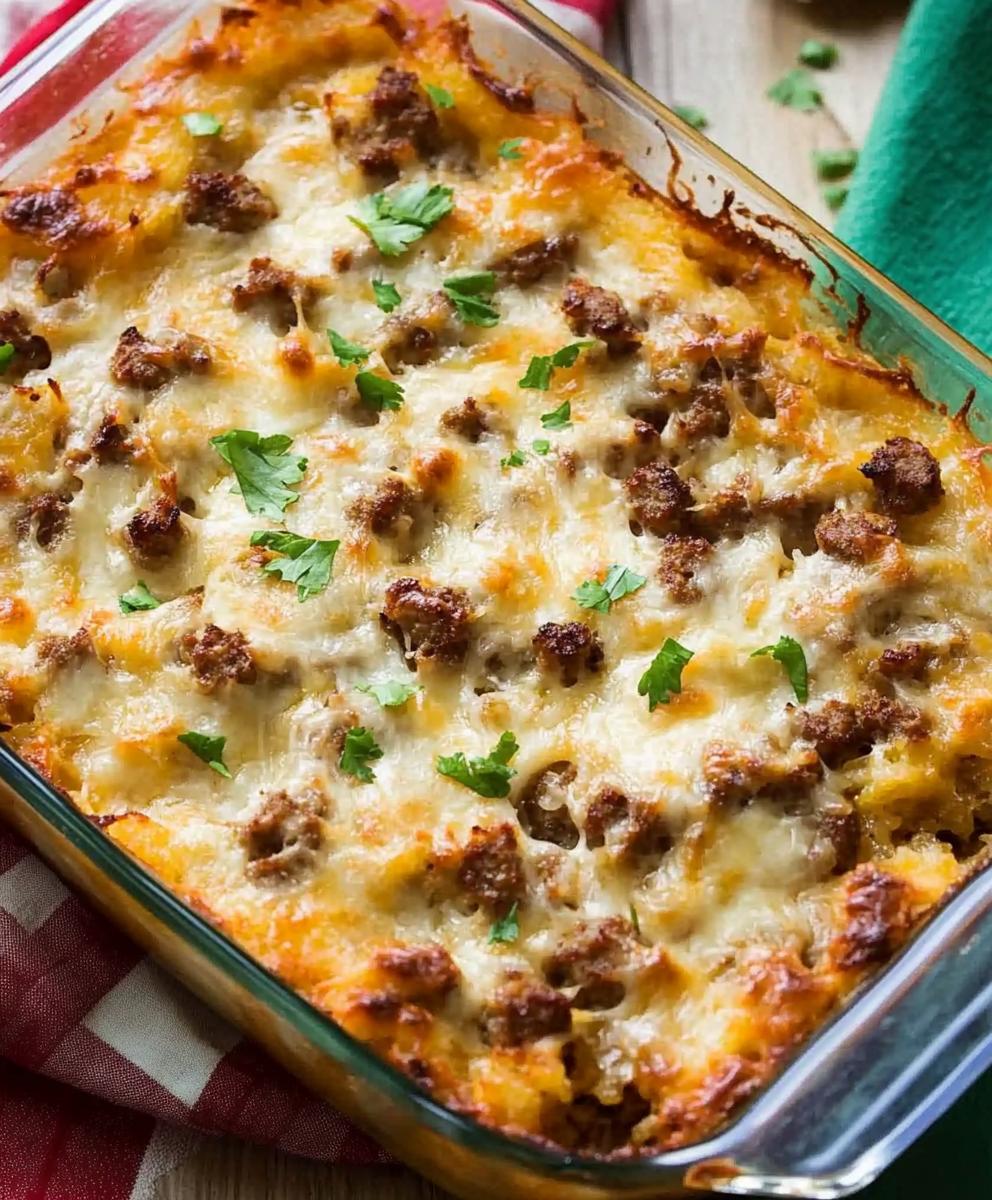 Sausage Hash Brown Breakfast Casserole Recipe