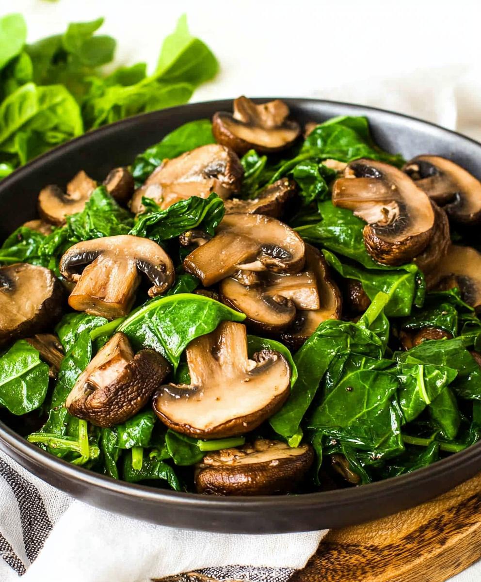 Sautéed Mushrooms With Spinach Recipe