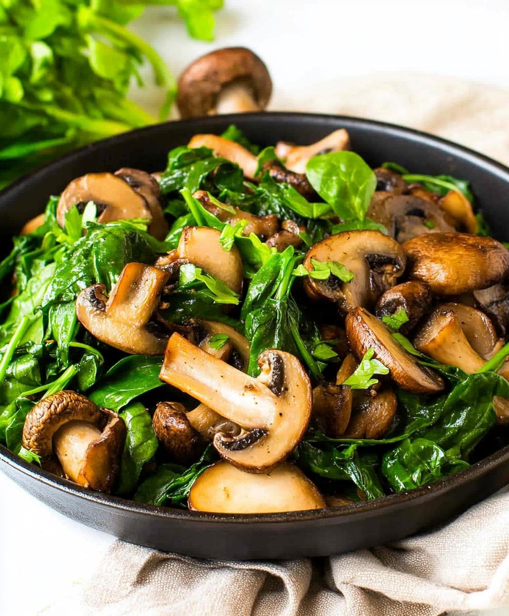 Sautéed Mushrooms With Spinach Recipe