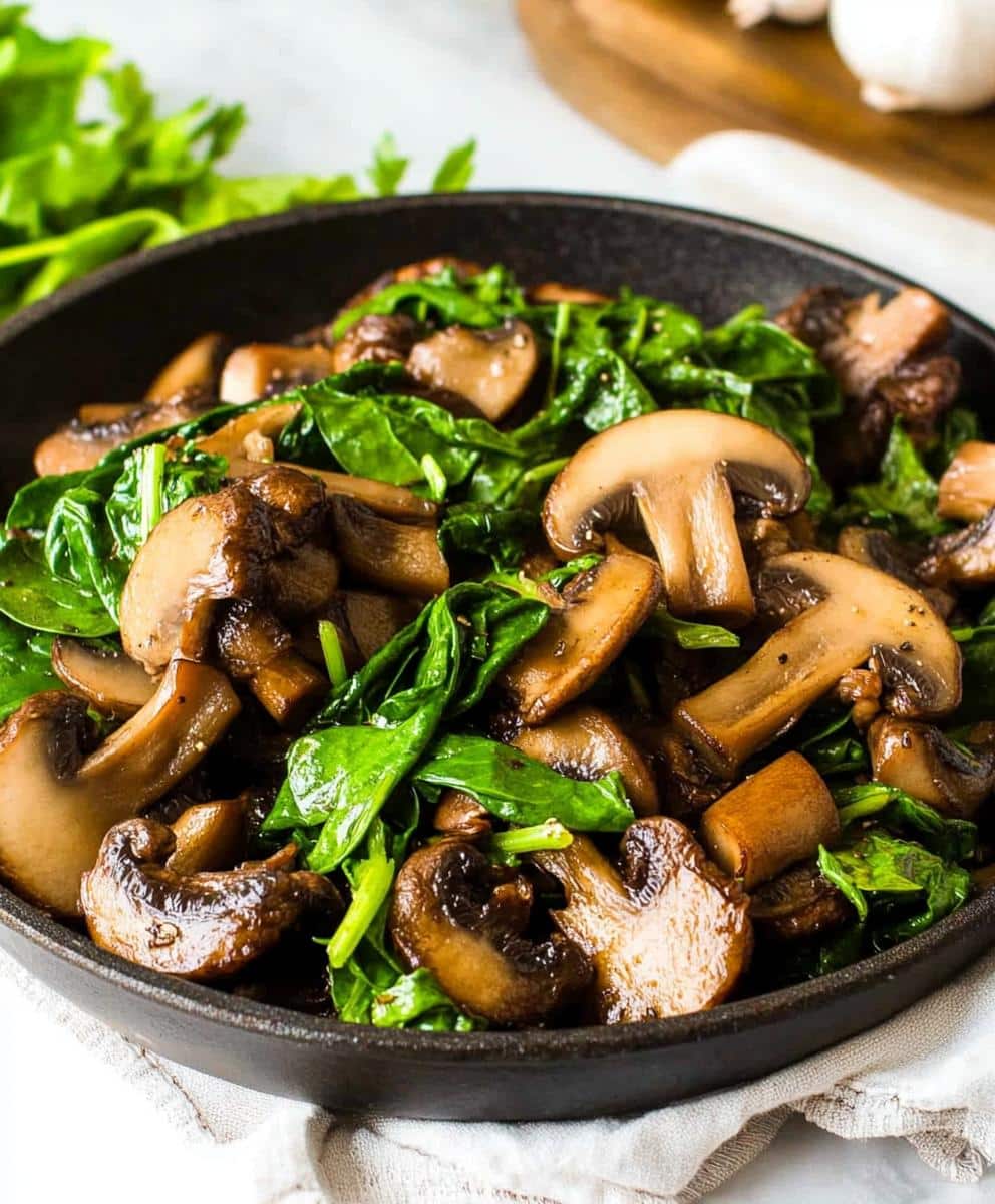 Sautéed Mushrooms With Spinach Recipe