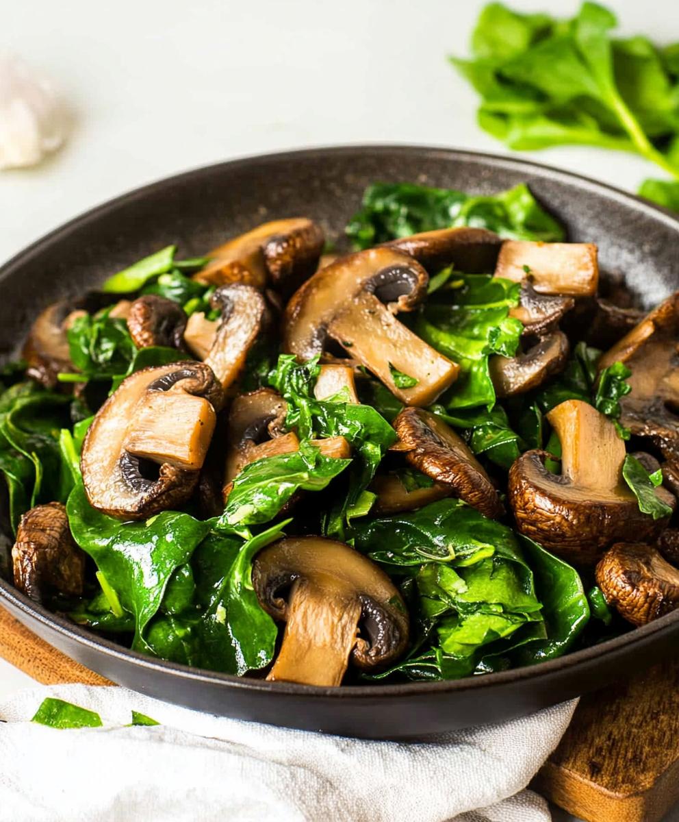 Sautéed Mushrooms With Spinach Recipe