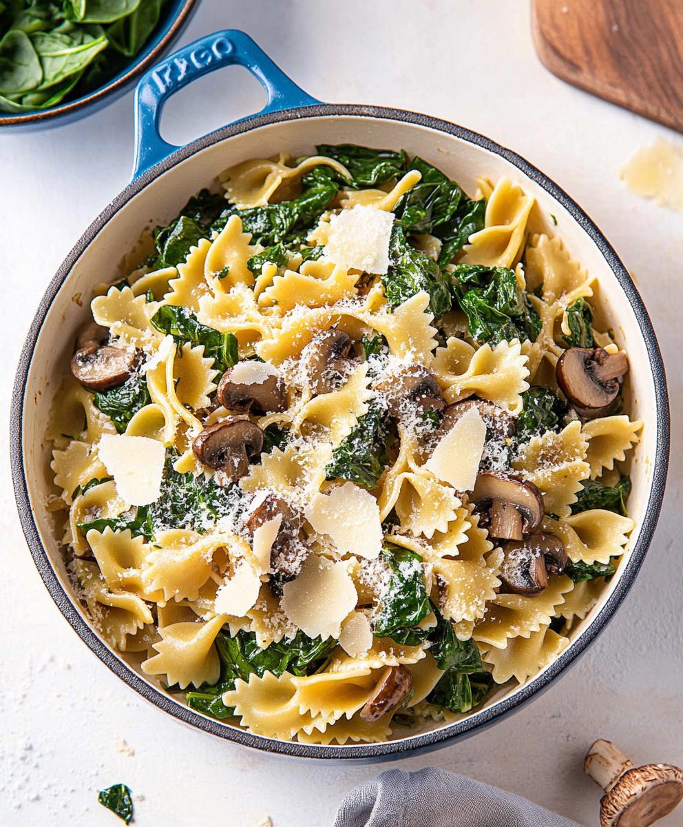 Spinach Mushroom Pasta Recipe
