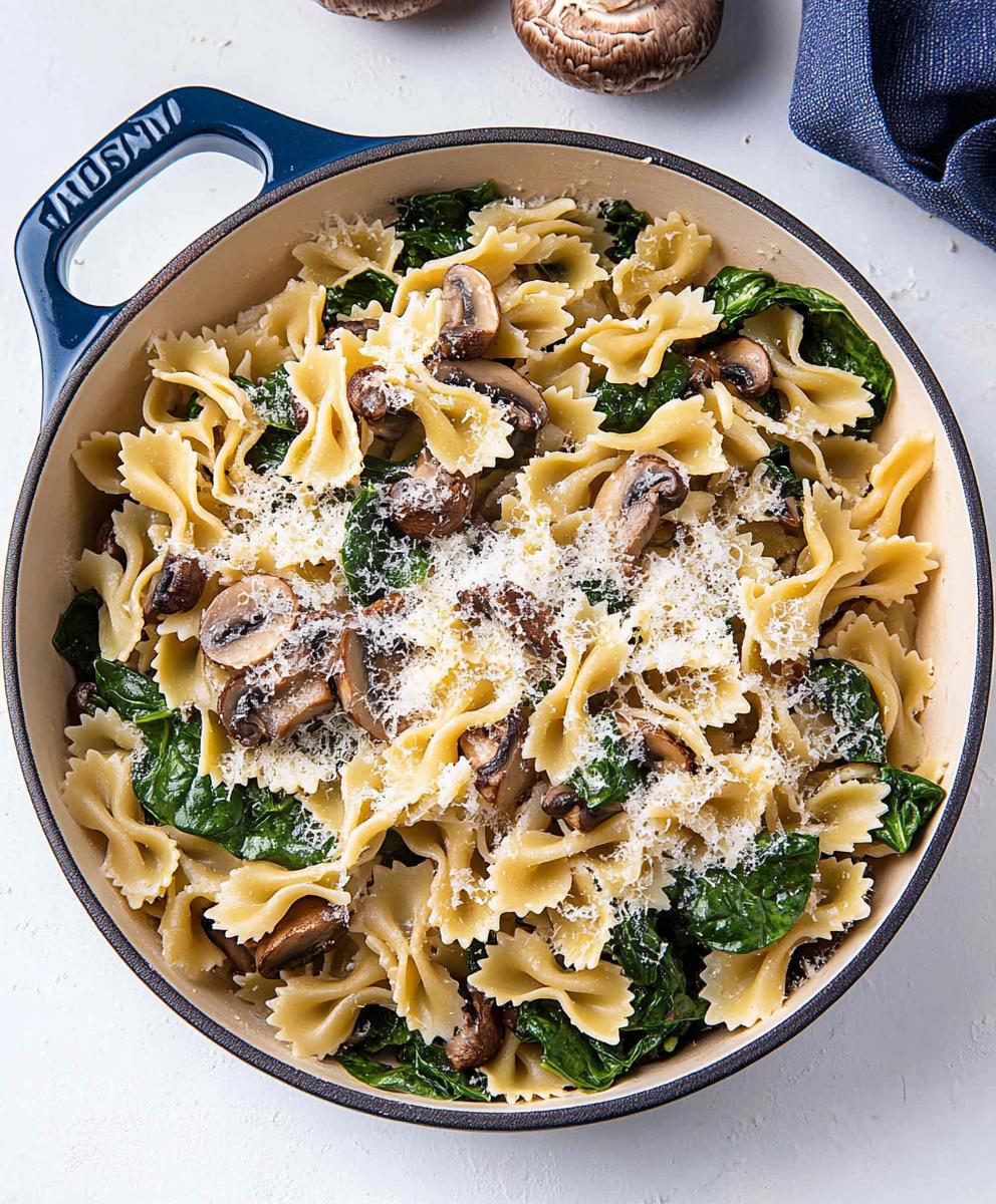 Spinach Mushroom Pasta Recipe