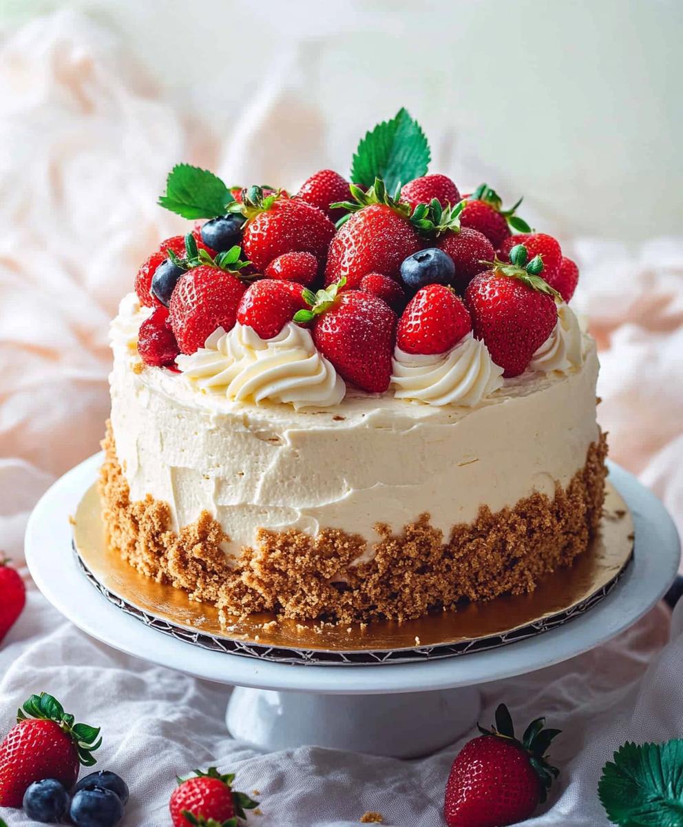 Strawberry Cheesecake Cake Recipe