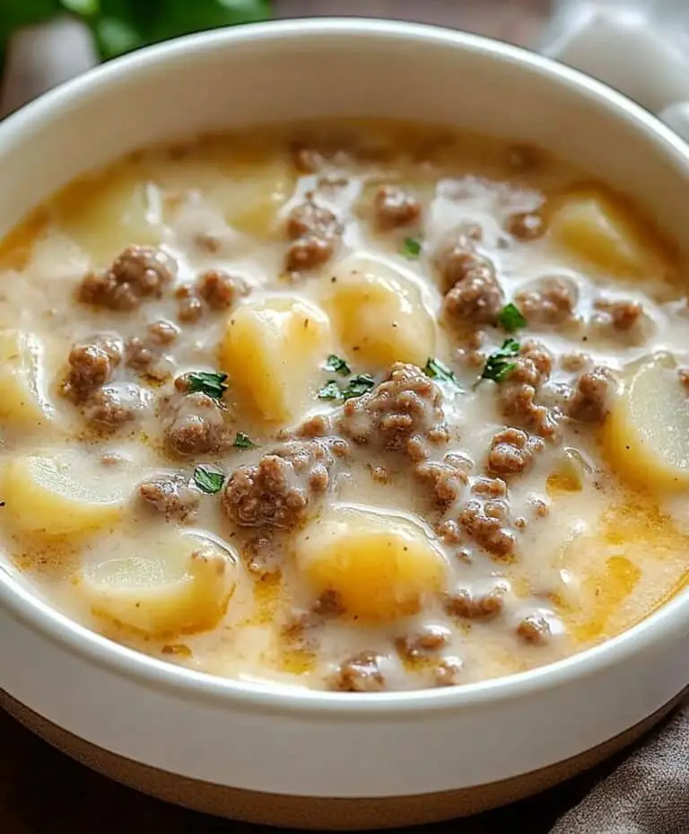 Creamy Potato & Hamburger Soup Recipe