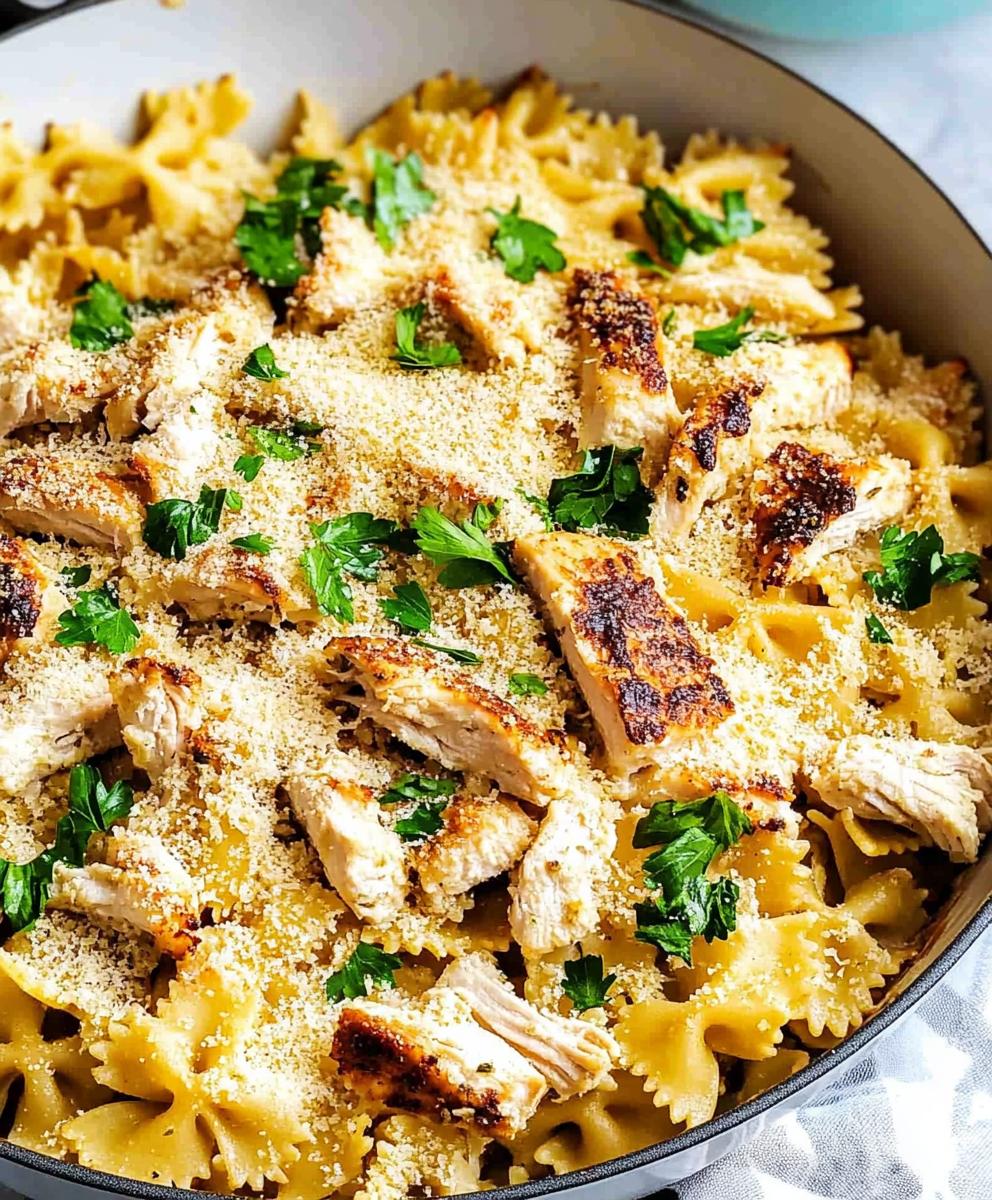 Garlic Parmesan Chicken Pasta Bake Recipe