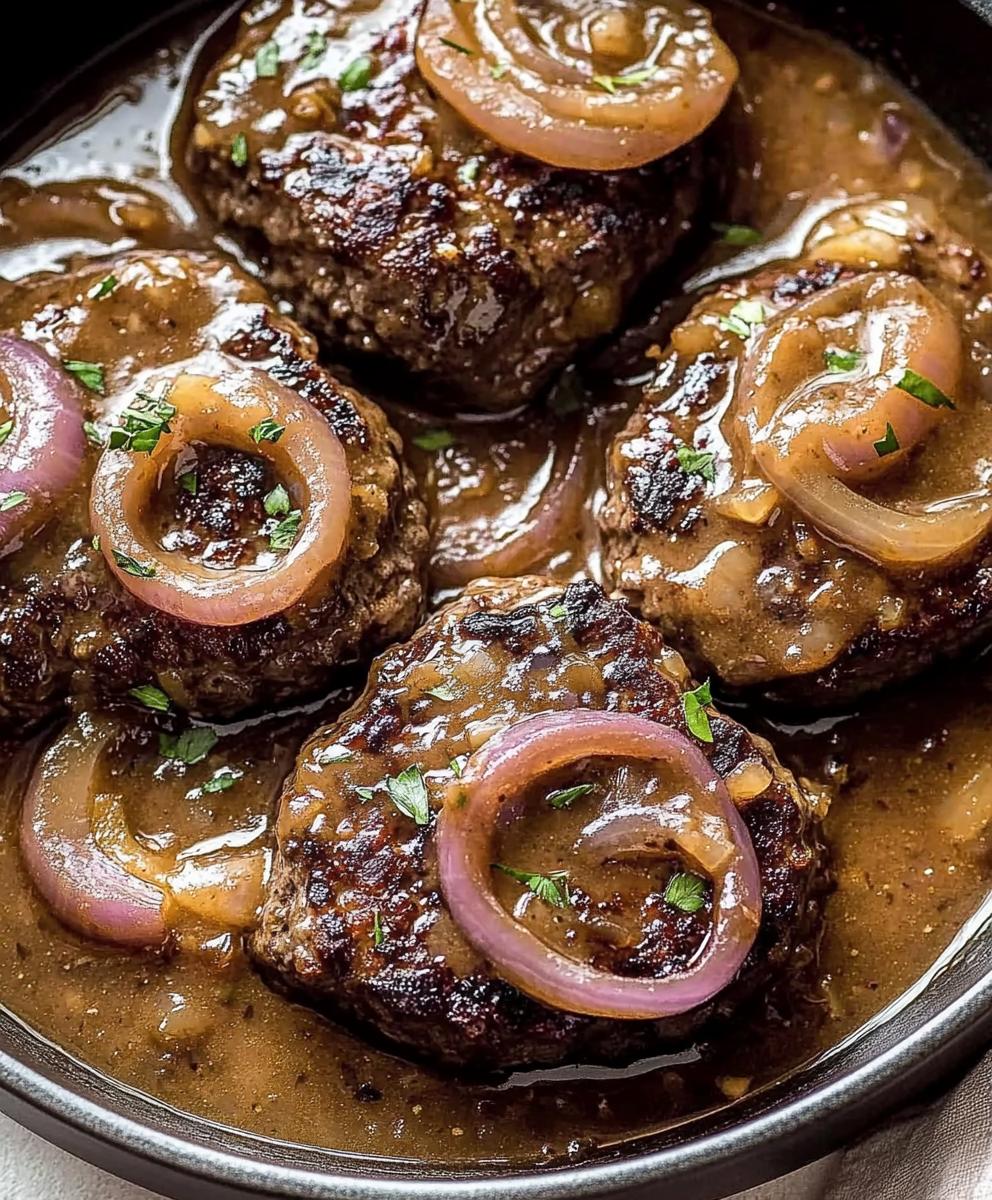 Hamburger Steak With Onion Gravy Recipe