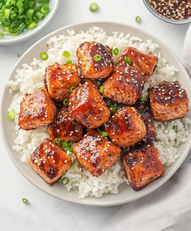 Honey Garlic Salmon Bites Recipe