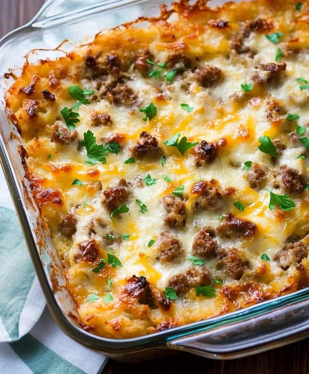 Sausage Hash Brown Breakfast Casserole Recipe