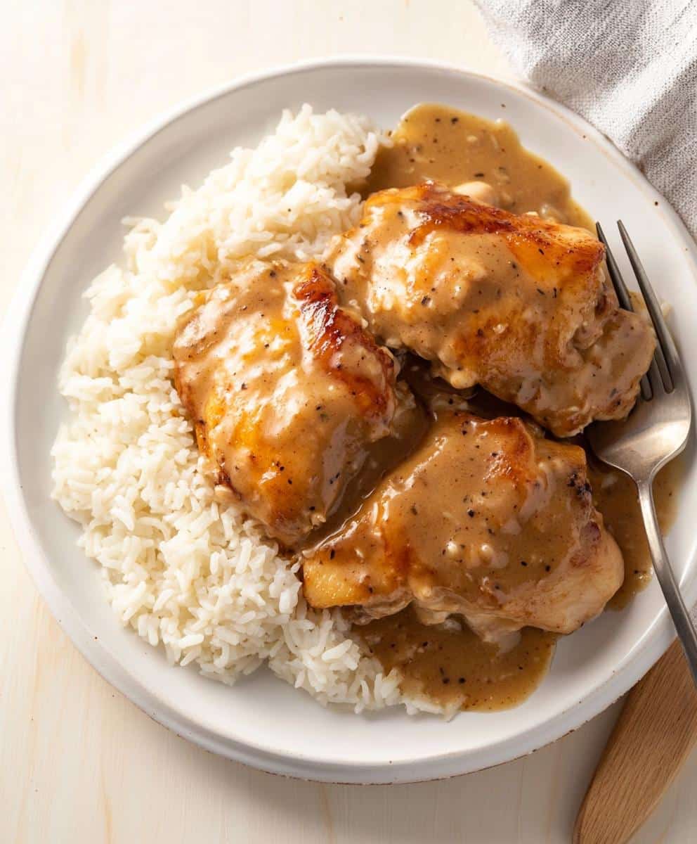 Smothered Chicken With Rice Recipe