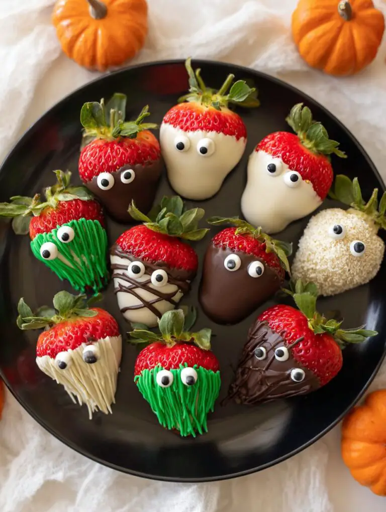 Easy Halloween Chocolate Covered Strawberries Recipe