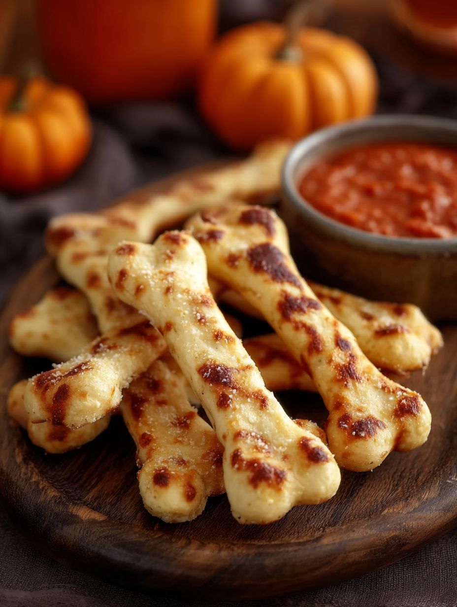 Cheesy Halloween Breadstick Bones Recipe