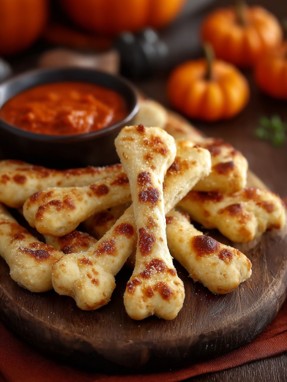 Cheesy Halloween Breadstick Bones Recipe