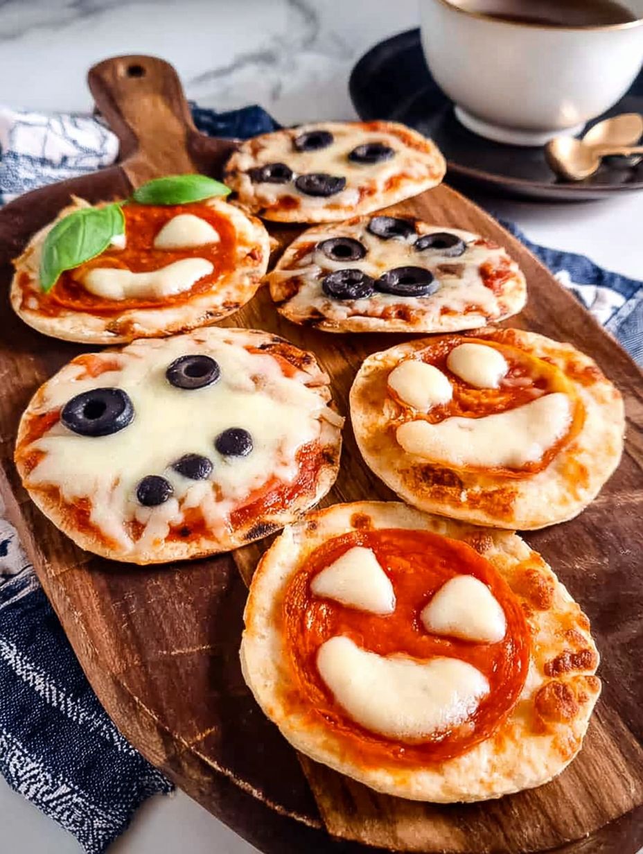 Easy Mini Halloween Pizzas Recipe