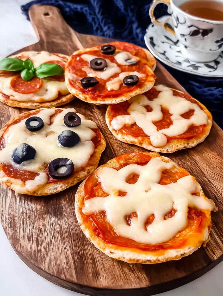 Easy Mini Halloween Pizzas Recipe