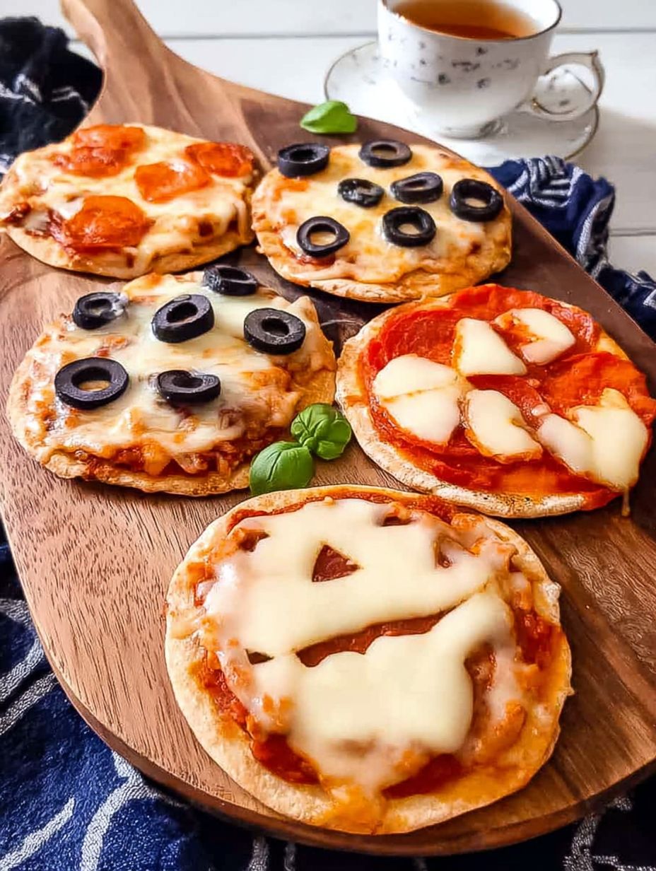 Easy Mini Halloween Pizzas Recipe