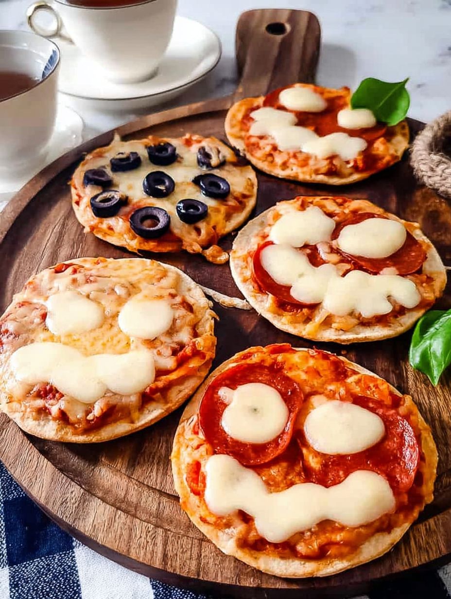 Easy Mini Halloween Pizzas Recipe