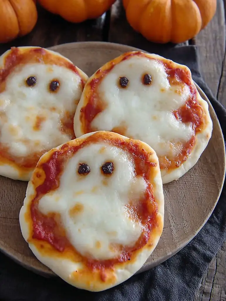 Spooktacular Mini Ghost Pizzas That Are Eerily Easy To Make Recipe