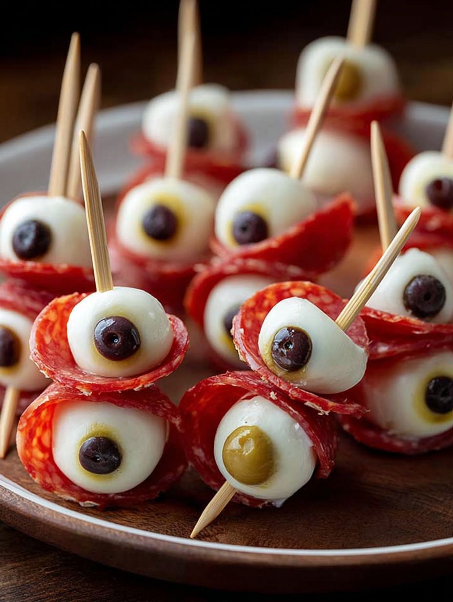 Skewered Salami Eyeballs Recipe