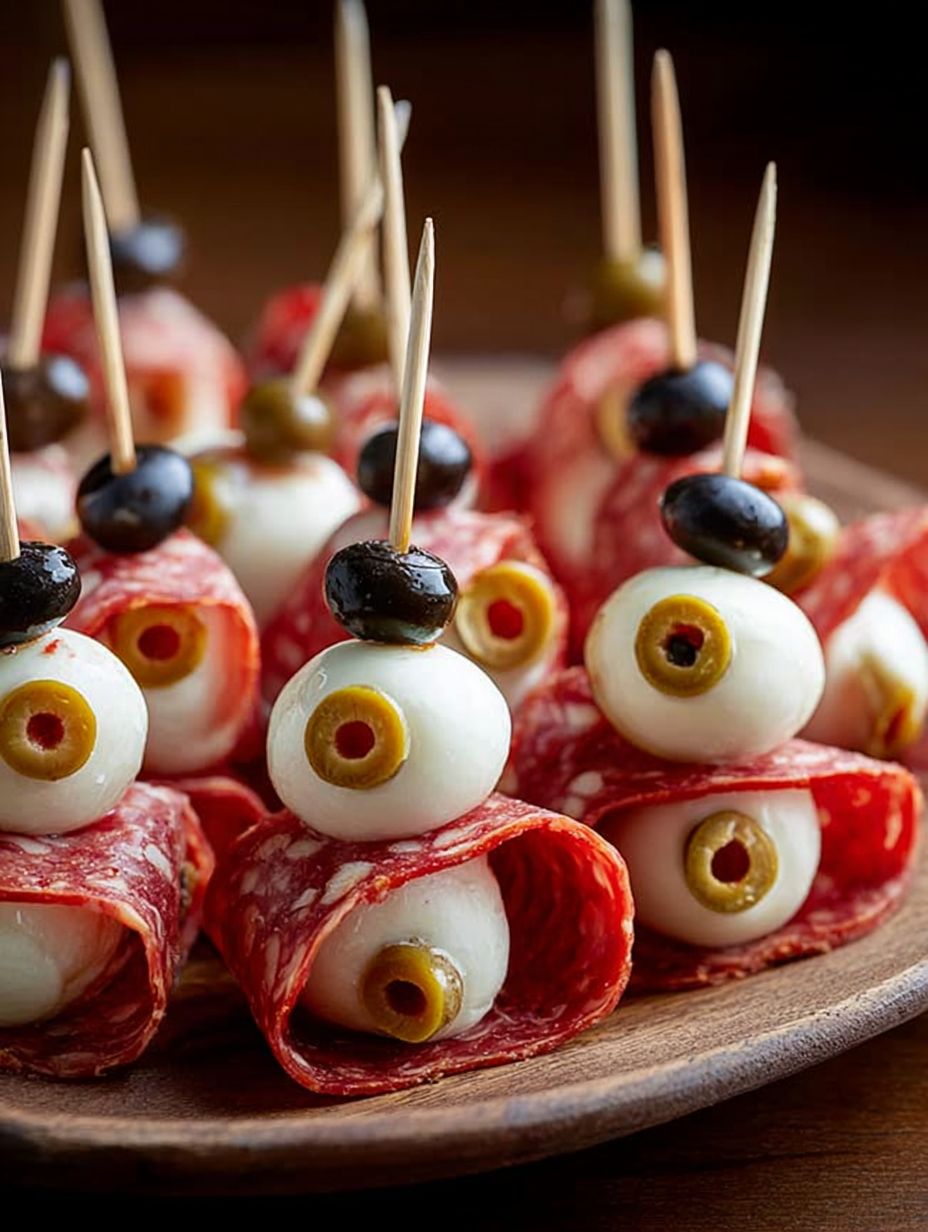 Skewered Salami Eyeballs Recipe