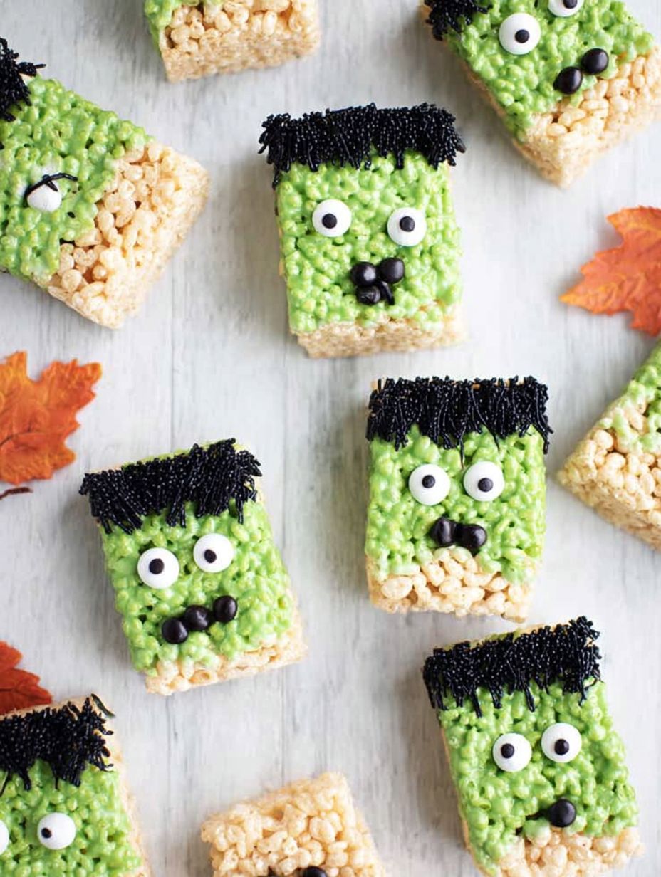 Frankenstein Halloween Rice Krispie Treats Recipe
