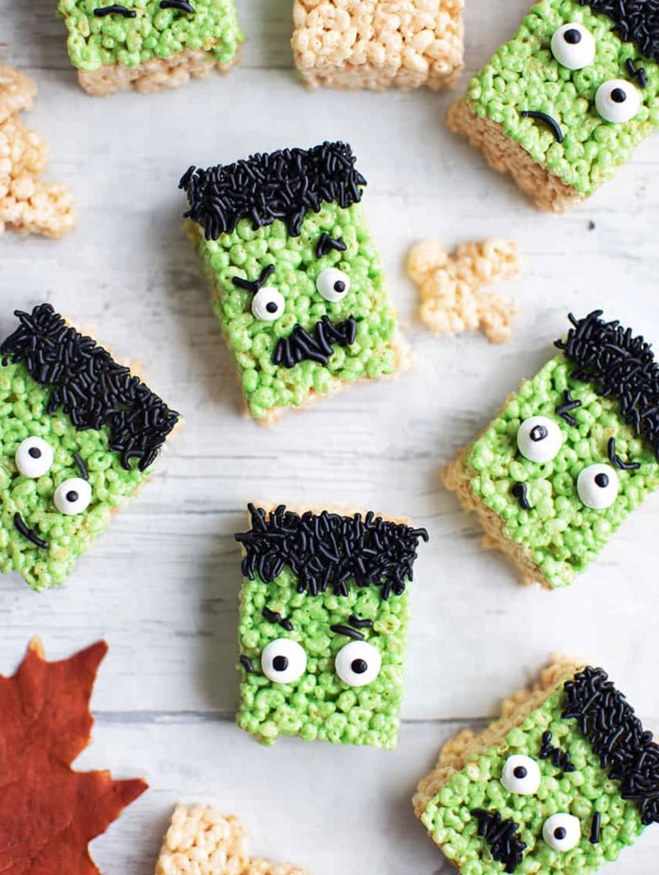 Frankenstein Halloween Rice Krispie Treats Recipe