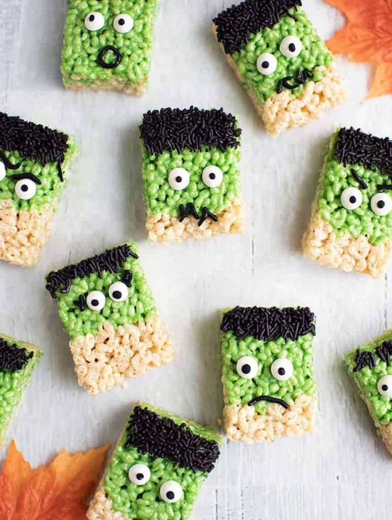 Frankenstein Halloween Rice Krispie Treats Recipe