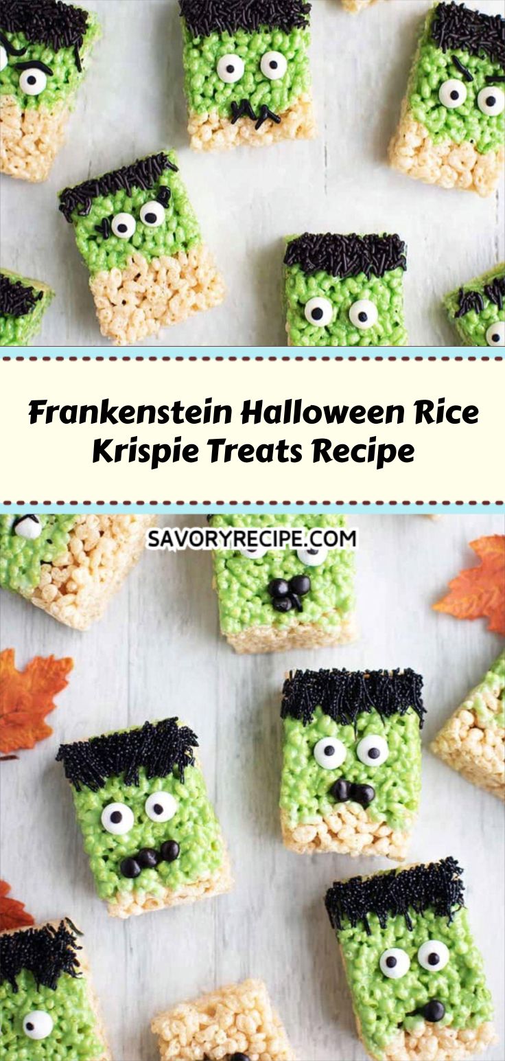 Frankenstein Halloween Rice Krispie Treats Recipe