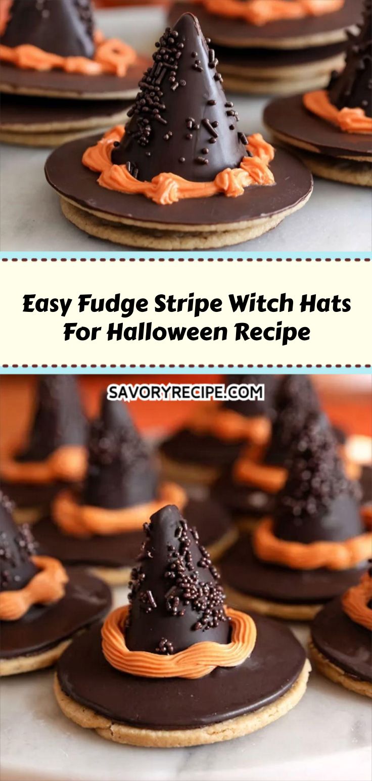 Easy Fudge Stripe Witch Hats For Halloween Recipe