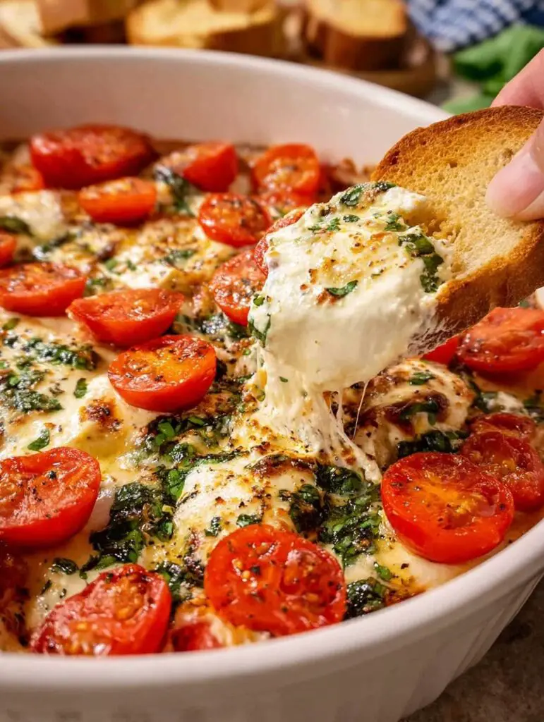 Cozy Caprese Dip Recipe: Festive Christmas Eve Appetizer Idea