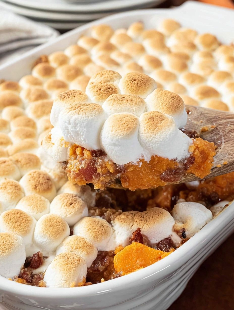 Cozy Sweet Potato Casserole Recipe With Marshmallows for Christmas