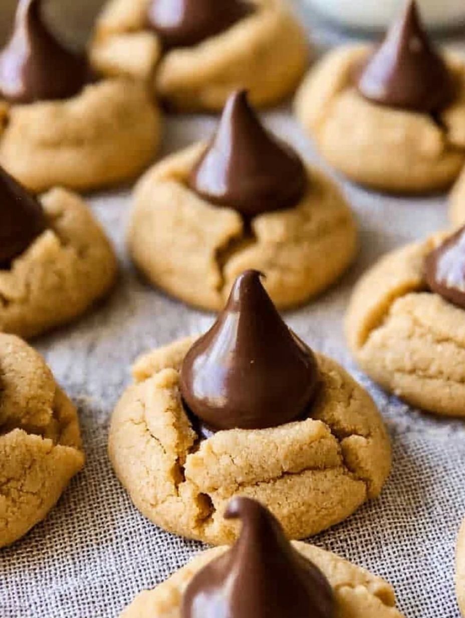 Peanut Butter Blossom Cookies Recipe with Hershey Kiss Magic