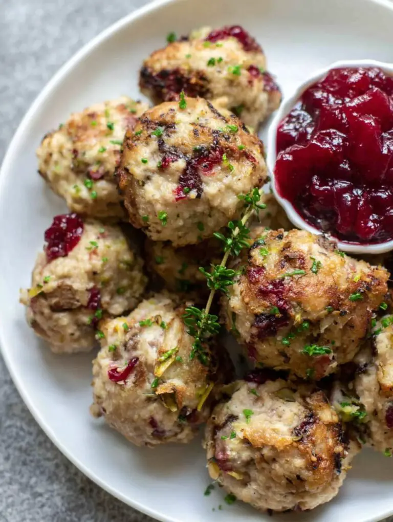 Cranberry Turkey Stuffing Balls Recipe for Thanksgiving Dinner
