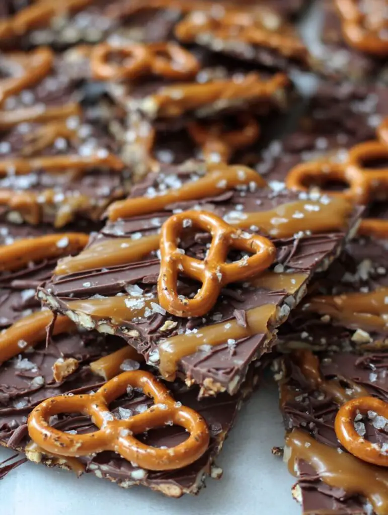 Irresistible Salted Caramel Pretzel Bark Recipe for Thanksgiving